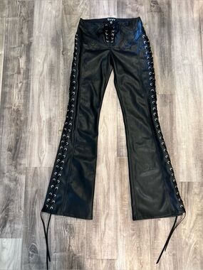 Generation Kiss Faux Leather Lace up Butterfly Pants